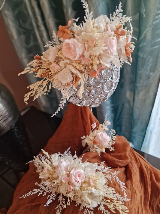 CONJUNTO AMPARO 1 JADOR DECOFLOR. FLOR PRESERVADA