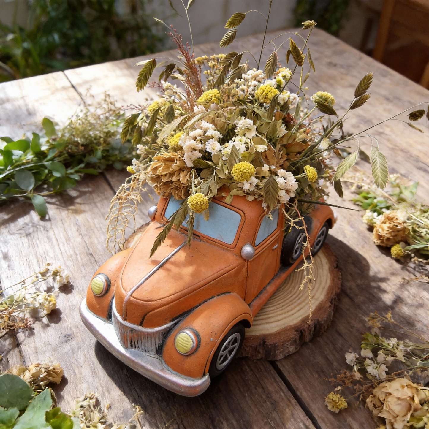 Centro cerámica con flor seca "Wild Car"